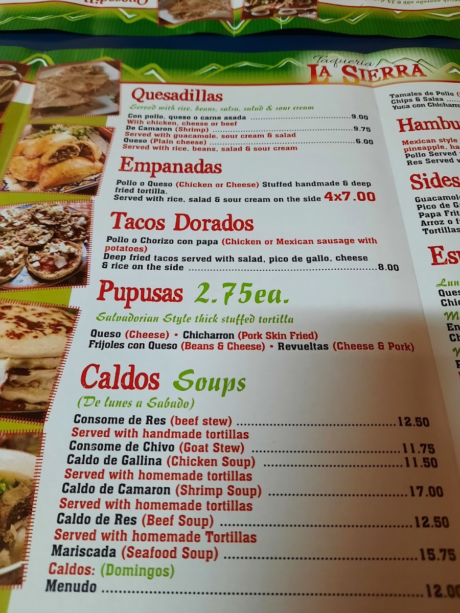 La Sierra Mexican Restaurant Menu - Image 6